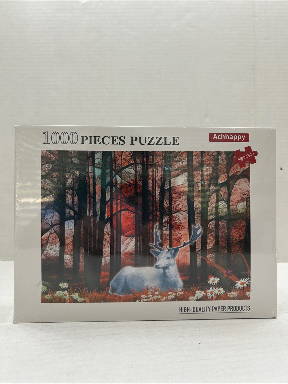 1000-Piece Deer Forest Puzzle - Red & Black new sealed box